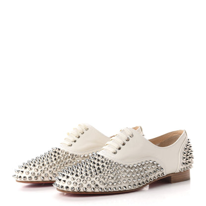 Christian Louboutin Nappa Freddy Spikes Donna Flat Sneakers 38 Latte Silver 2 of 8