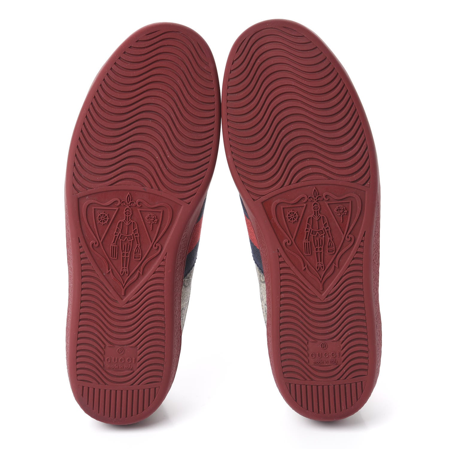 Gucci GG Supreme Monogram Ayers Mens New Ace Low-Top Sneaker 7 Beige Red 5 of 8