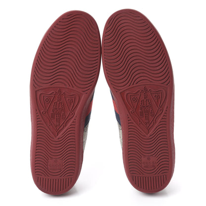 Gucci GG Supreme Monogram Ayers Mens New Ace Low-Top Sneaker 7 Beige Red 5 of 8