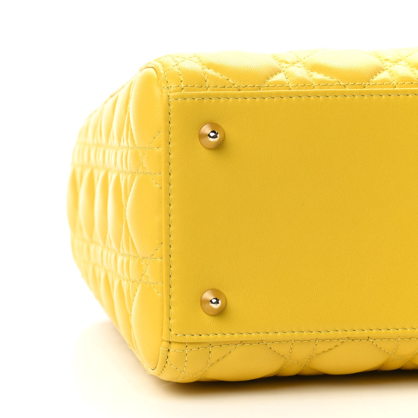Lambskin Cannage Medium Lady Dior Yellow