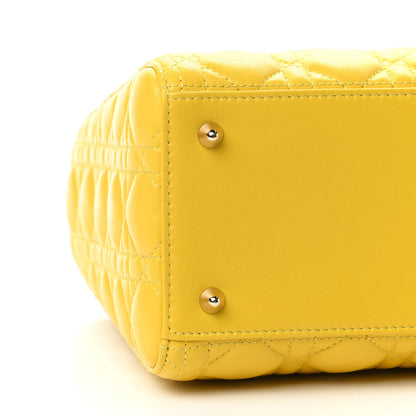 Christian Dior Lambskin Cannage Medium Lady Dior Yellow 8 of 10