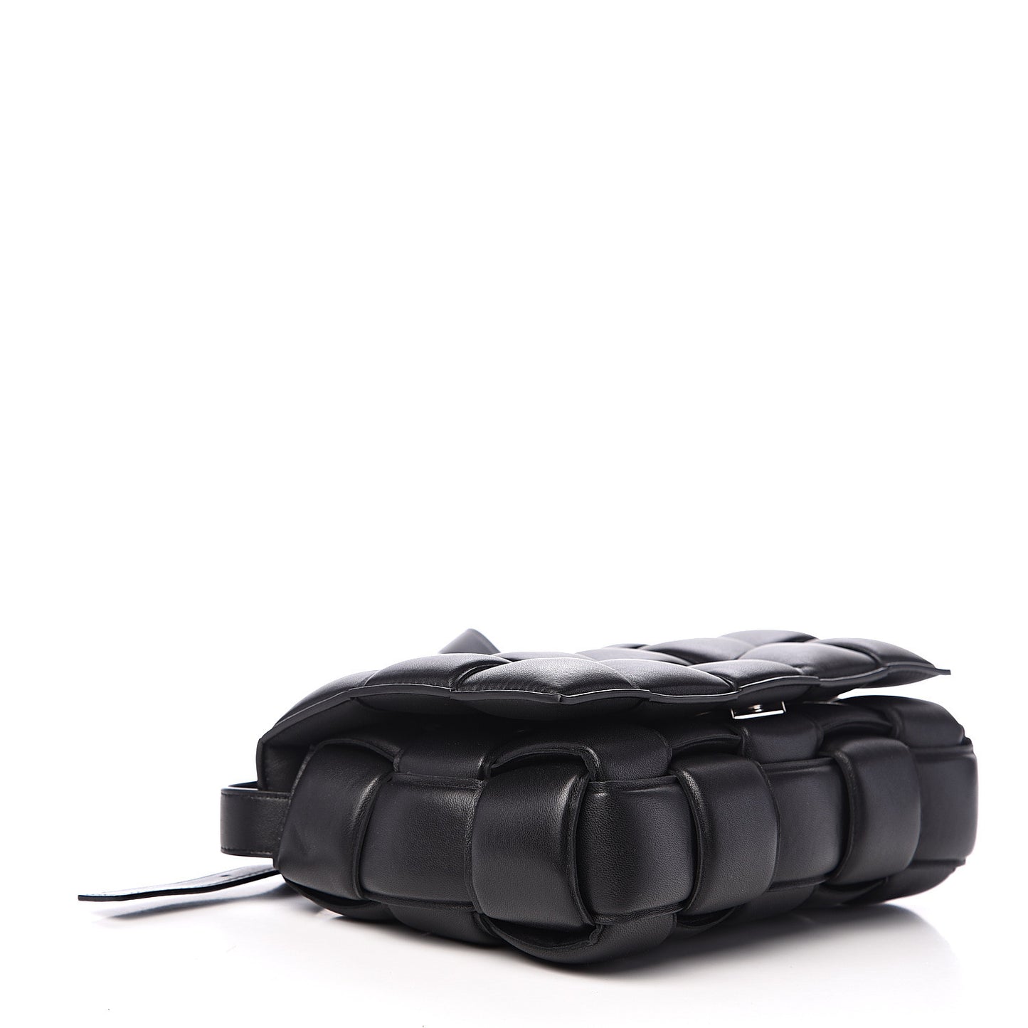 Nappa Maxi Intreccio Padded Cassette Crossbody Bag Black