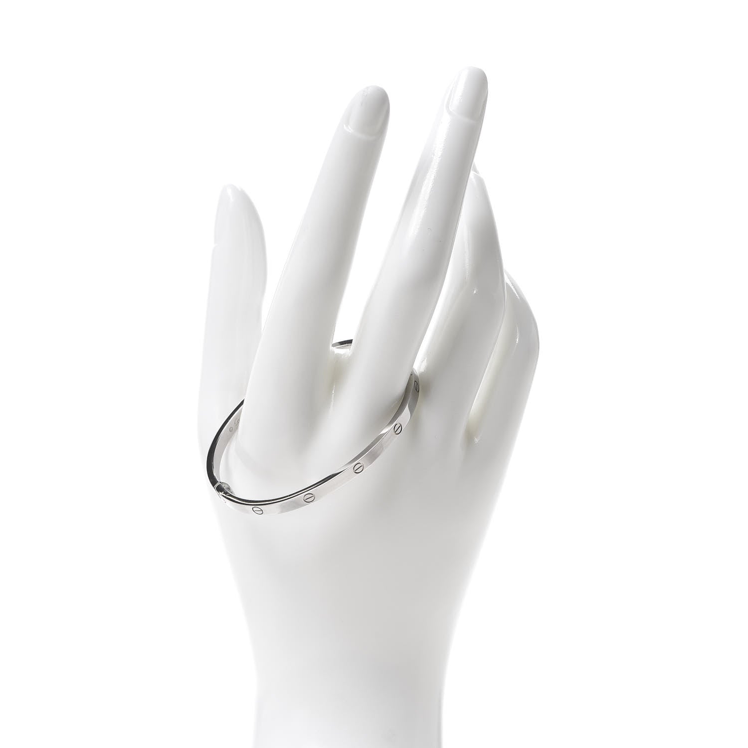 Cartier 18K White Gold Small LOVE Bracelet 16 2 of 9