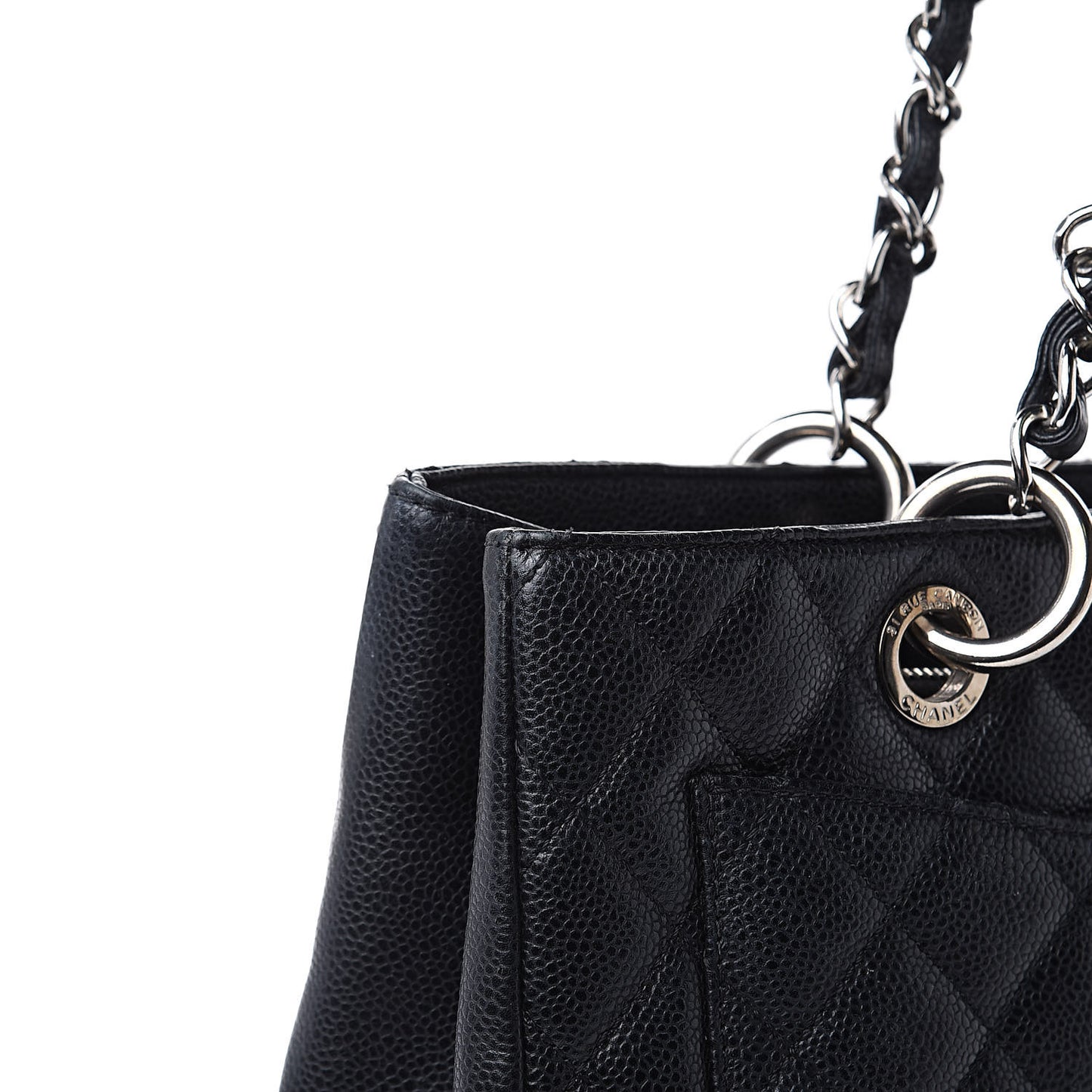 Caviar Quilted Grand Shopping Tote GST Black