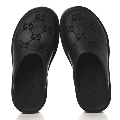 Gucci Rubber GG Monogram Perforated Elea Platform 55mm Lug Sole Sandals 36 Black 2 of 9