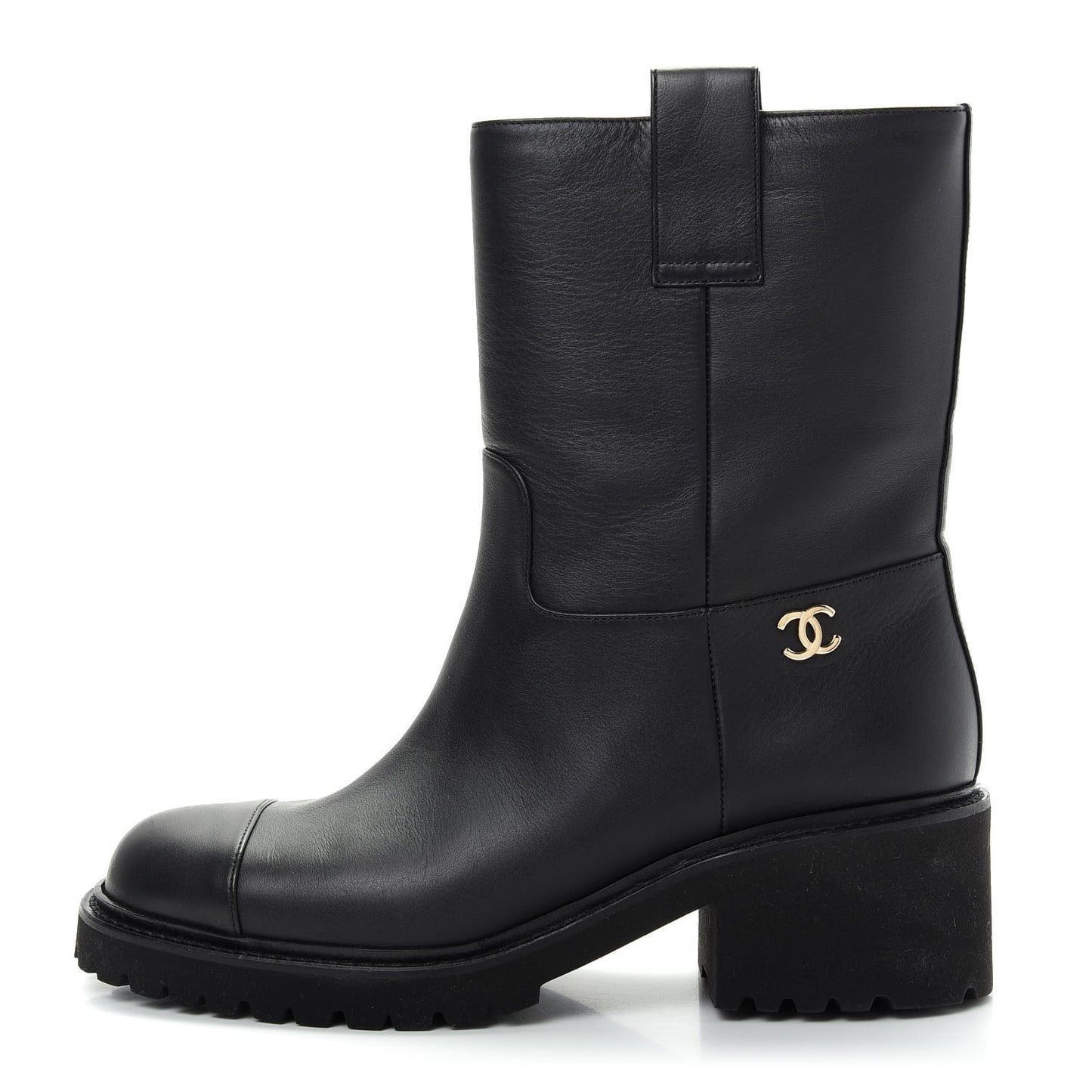 Calfskin CC Ankle Boots 39 Black