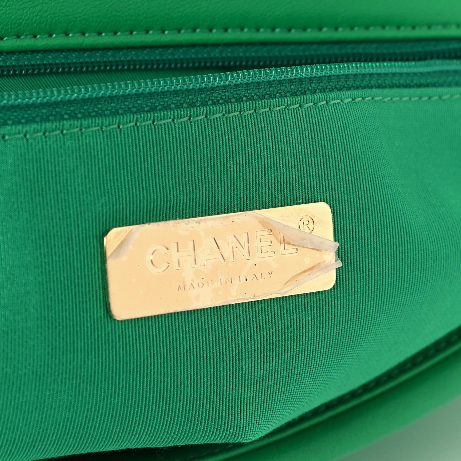 Chanel Goatskin Quilted Large Chanel 19 Flap Green 6 of 10