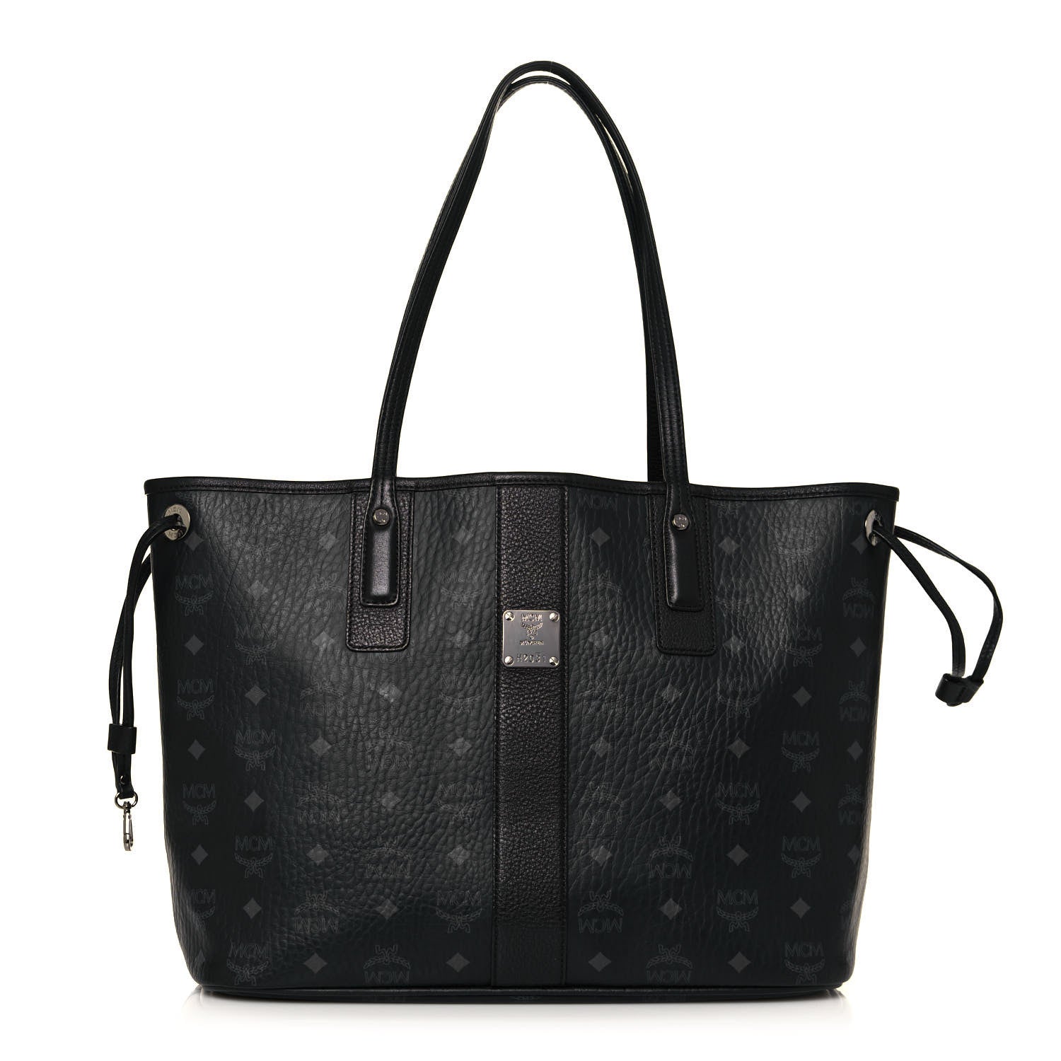 MCM Visetos Medium Liz Reversible Shopper Tote Black 3 of 19