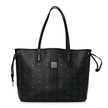 MCM Visetos Medium Liz Reversible Shopper Tote Black 3 of 19