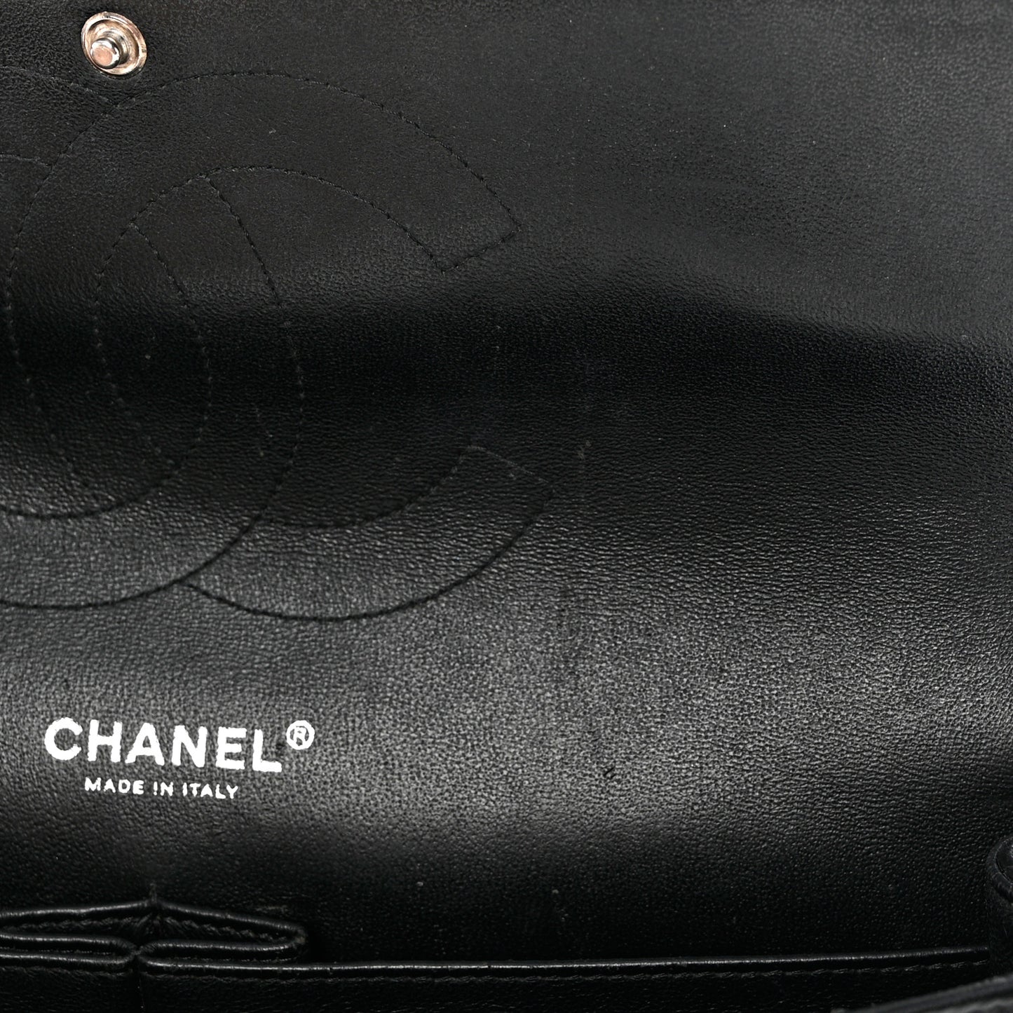 Patent Quilted Jumbo Double Flap Black