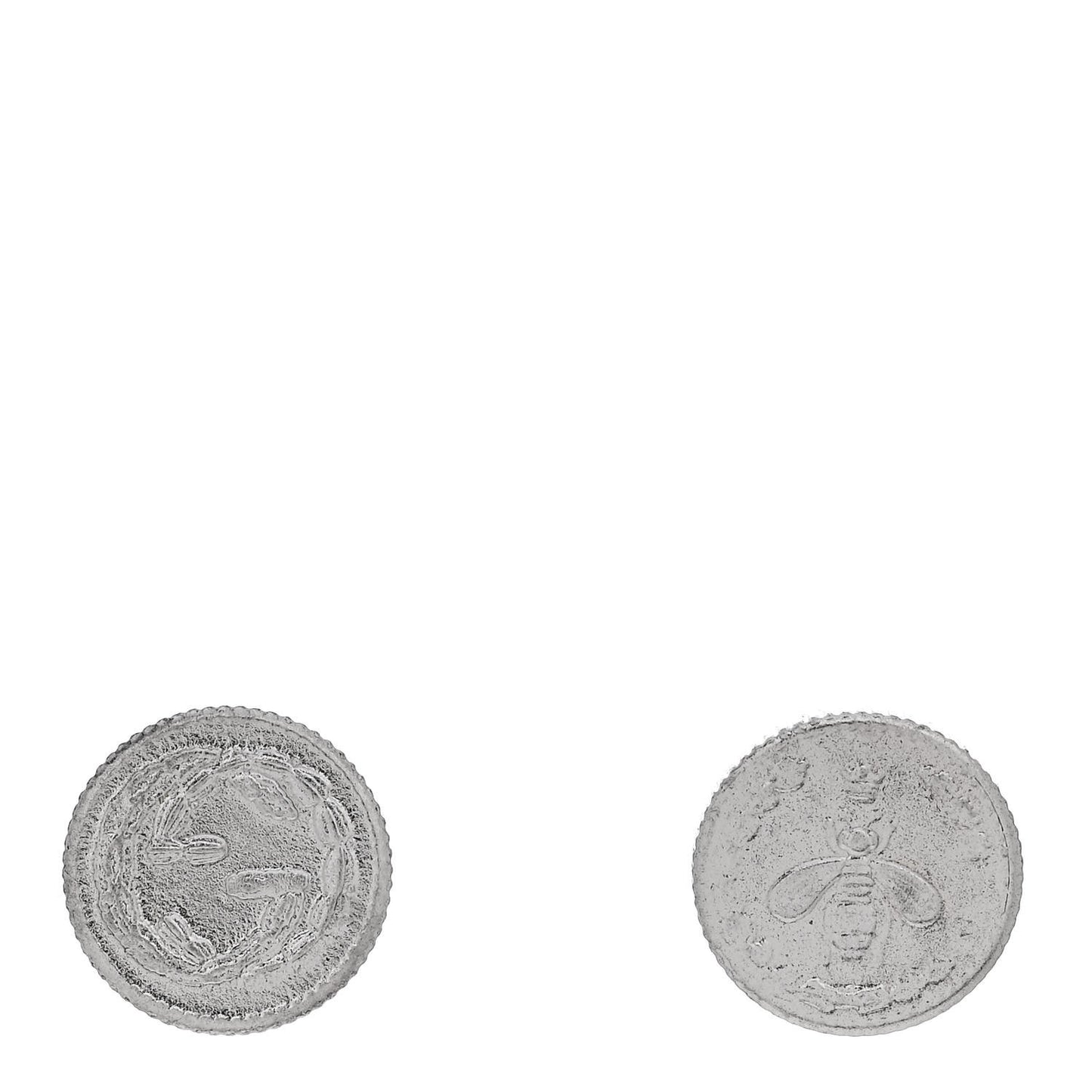 Sterling Silver Round Interlocking G Bee Stud Earrings