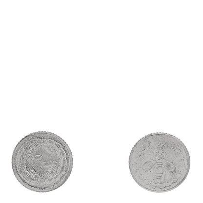 Gucci Sterling Silver Round Interlocking G Bee Stud Earrings 1 of 5