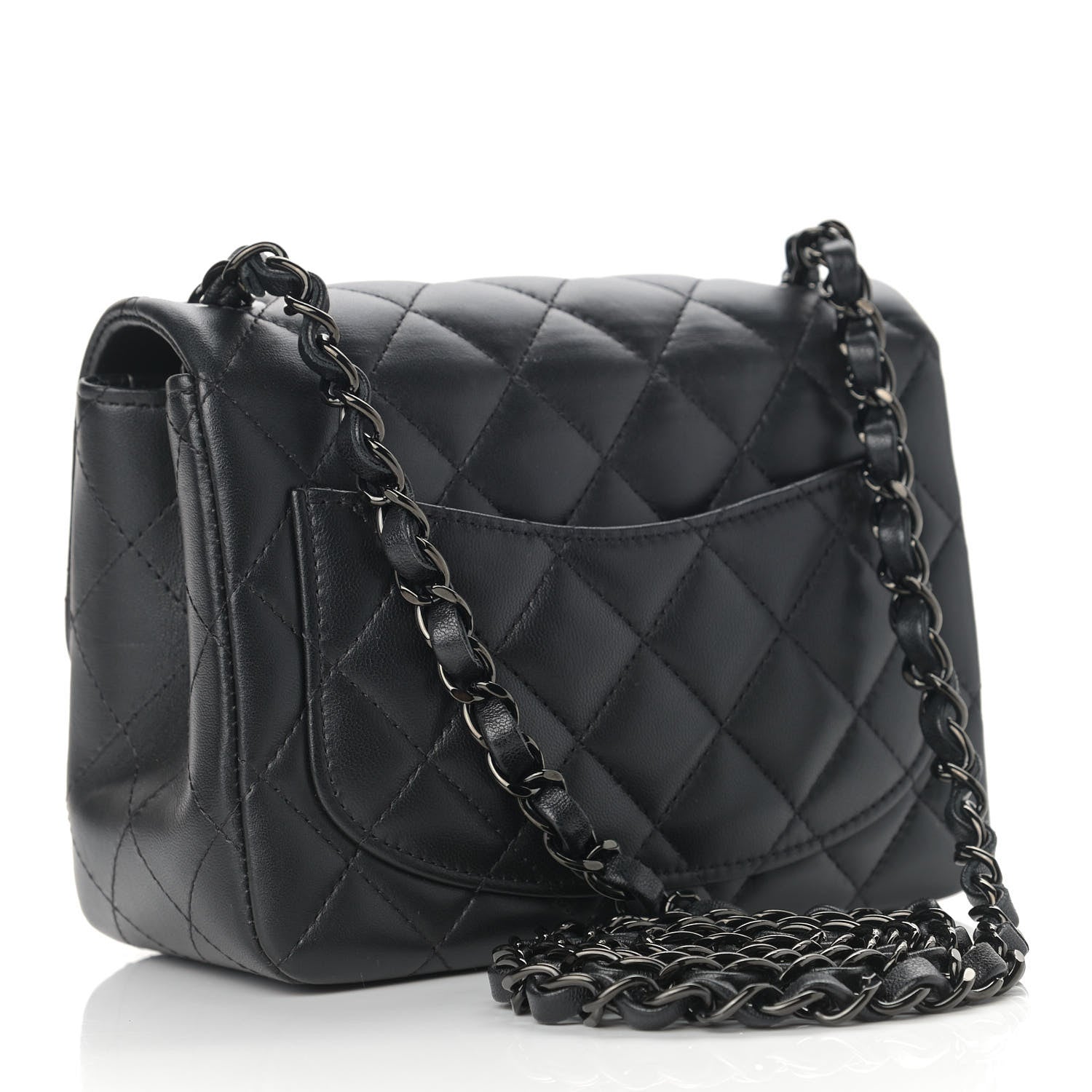 Chanel Lambskin Quilted Mini Square Flap So Black 3 of 11