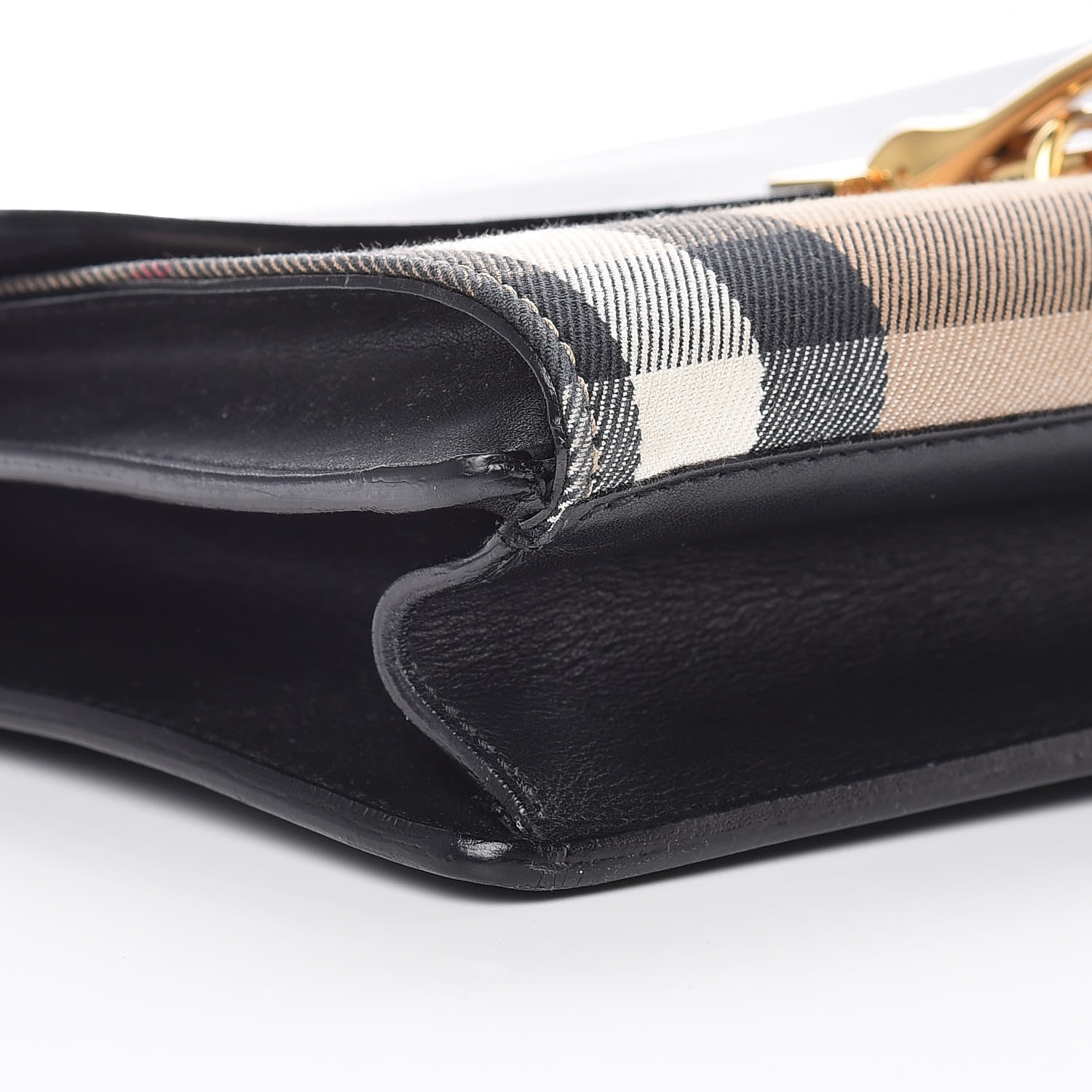 Burberry Calfskin House Check Small Macken Crossbody Bag Black 11 of 12