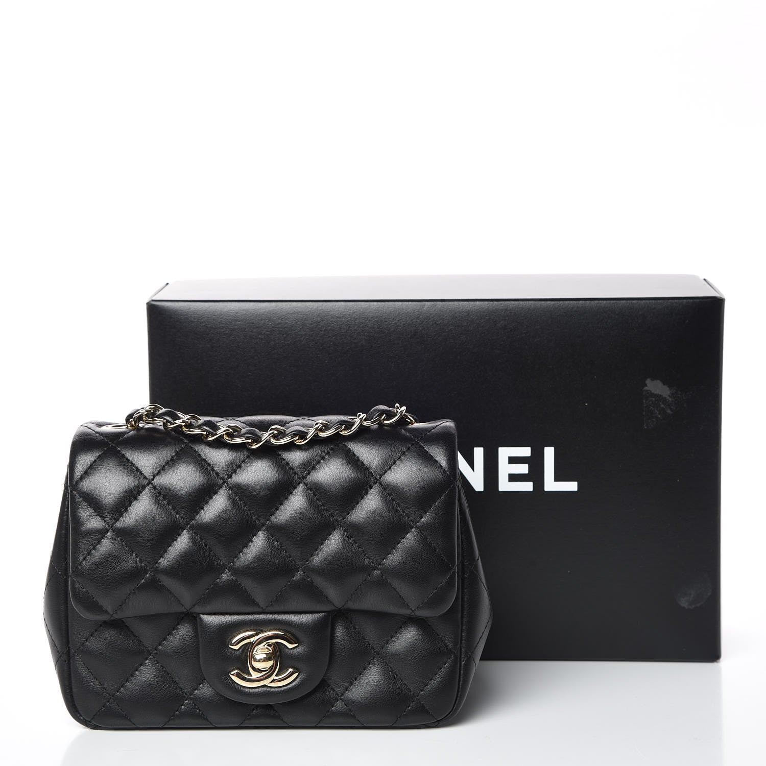 Chanel Lambskin Quilted Mini Square Flap Black 11 of 11