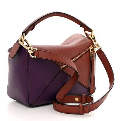 Loewe Calfskin Small Puzzle Bag Dark Rust Dark Purple 3 of 9