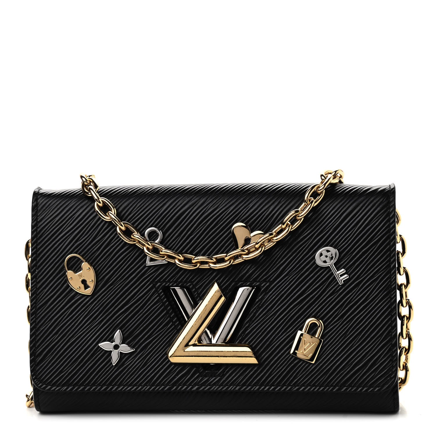 Louis Vuitton Epi Love Lock Twist Chain Wallet Black 1 of 10
