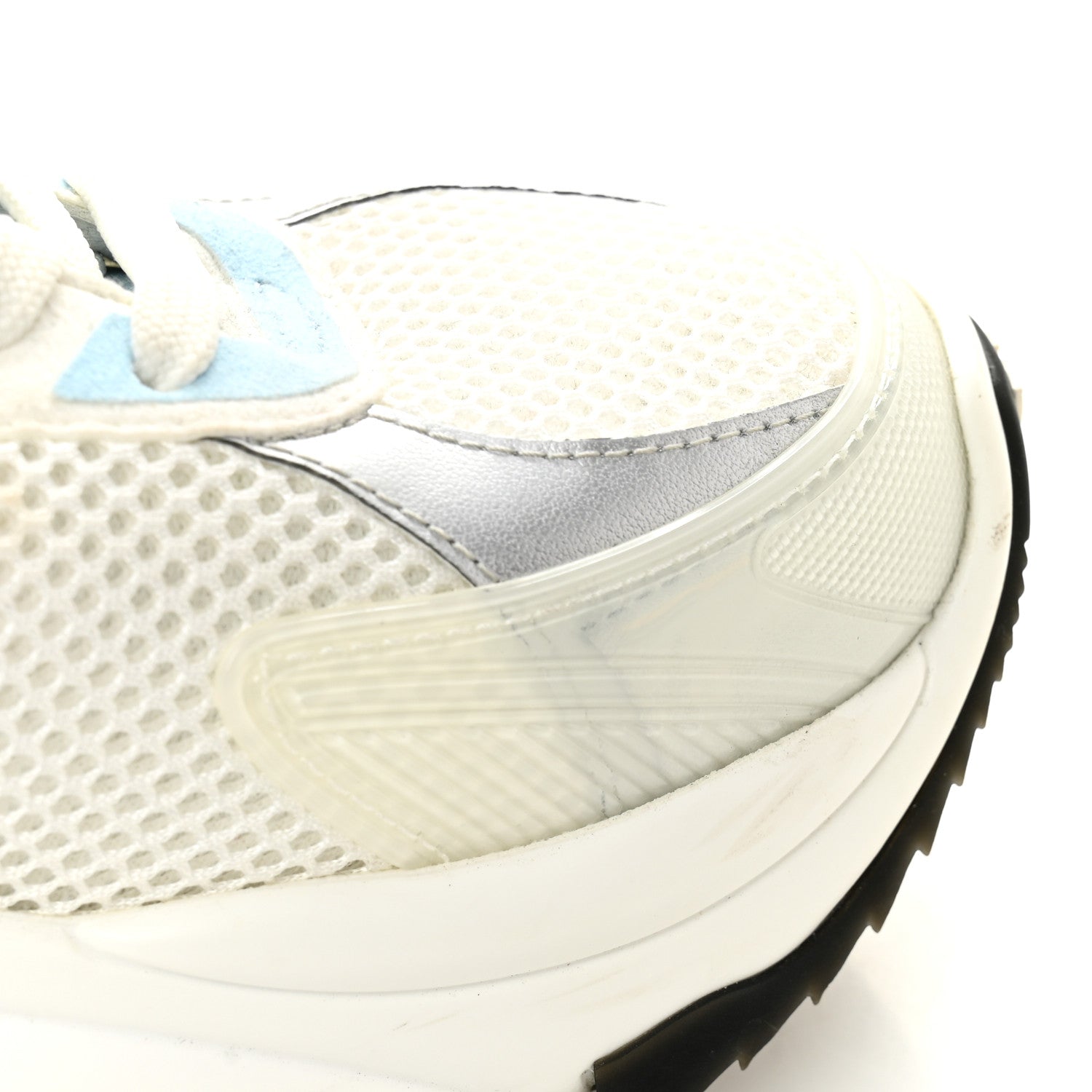 Louis Vuitton Patent Calfskin Technical Mesh Monogram Run 55 Sneakers 37 Bleu Clair 10 of 13