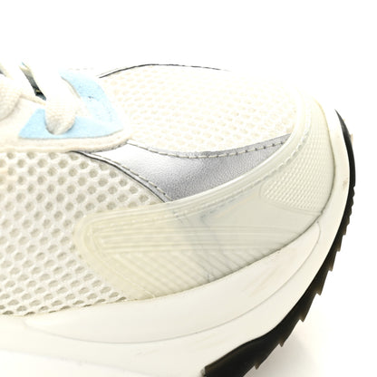 Louis Vuitton Patent Calfskin Technical Mesh Monogram Run 55 Sneakers 37 Bleu Clair 10 of 13