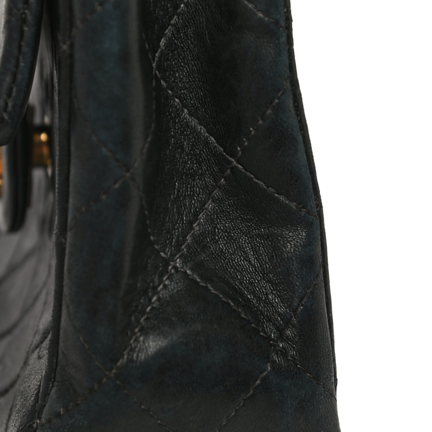 Lambskin Quilted Mini Square Flap Bag Black