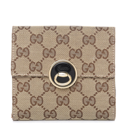 Gucci Monogram French Flap Wallet Dark Brown 1 of 14