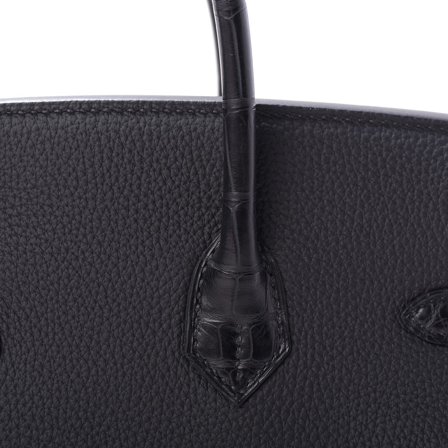 Togo Matte Alligator Birkin Touch 25 Black