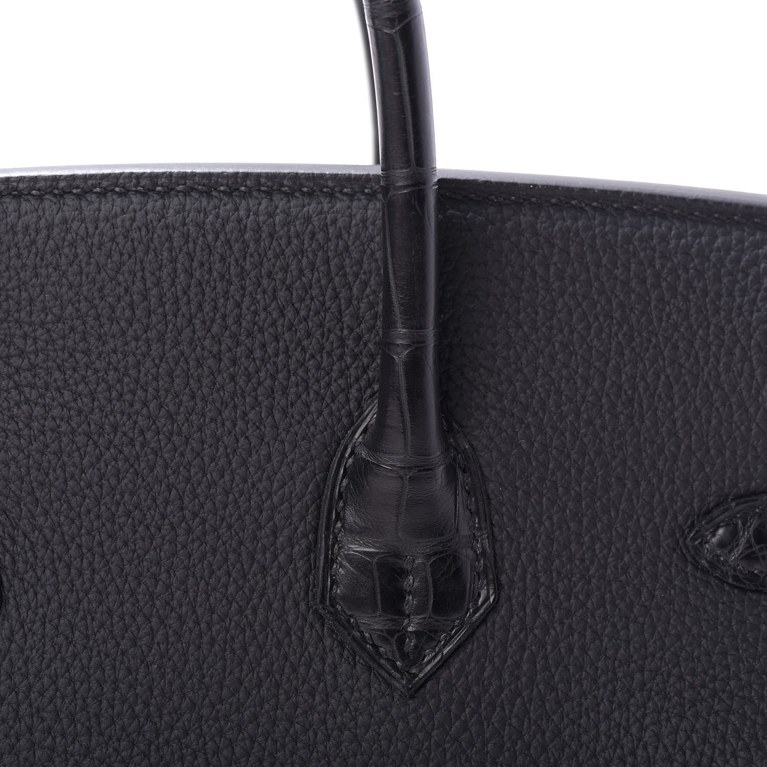 Hermes Togo Matte Alligator Birkin Touch 25 Black 8 of 32