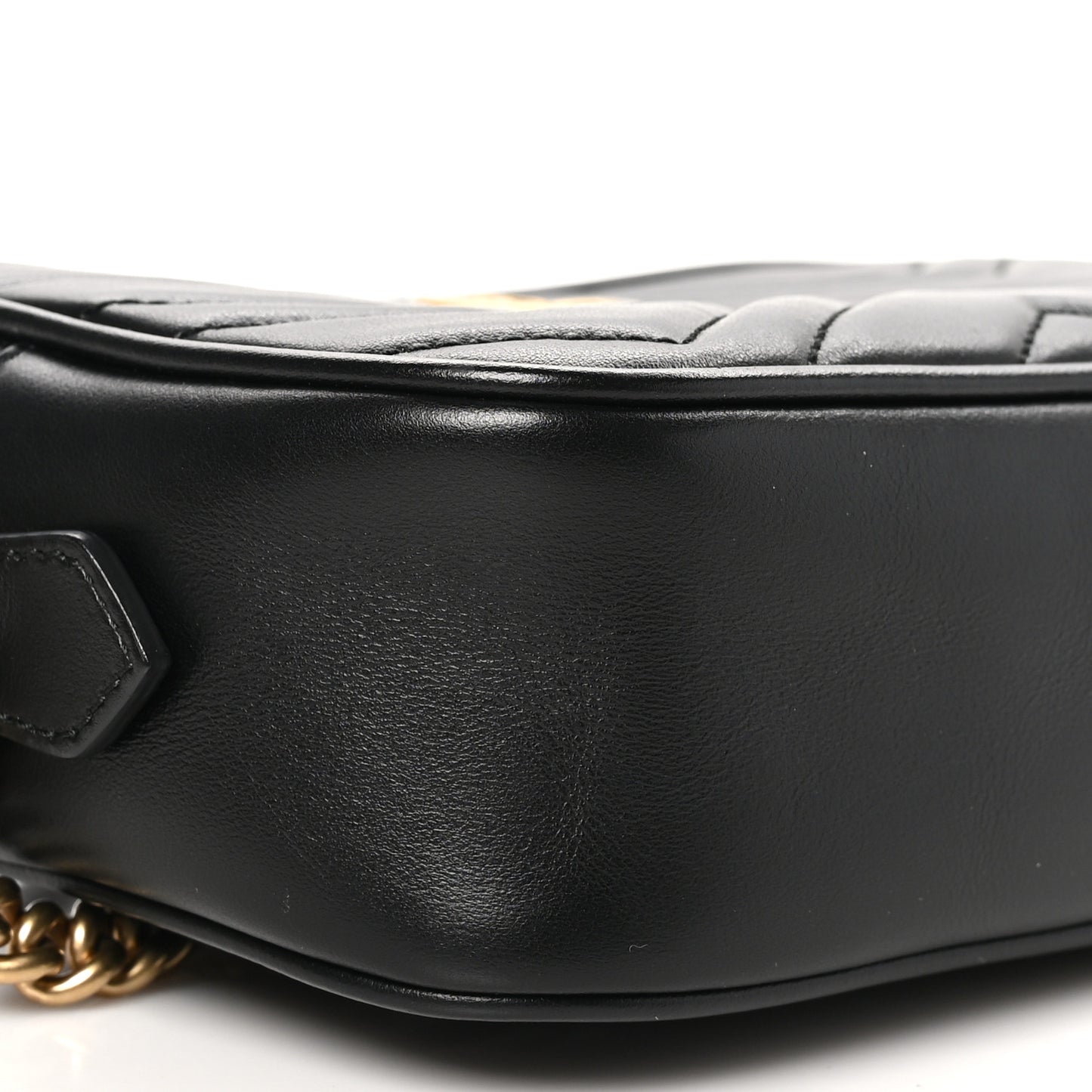 Calfskin Matelasse Mini GG Marmont Chain Shoulder Bag Black