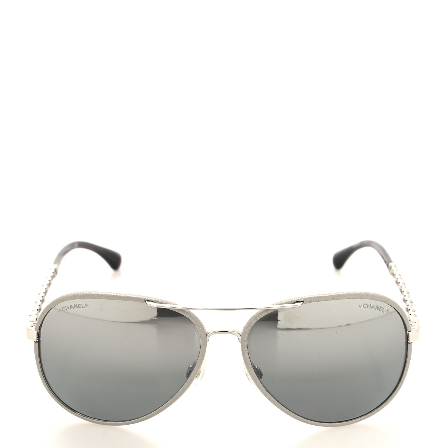 Chanel Lambskin Aviator Chain Sunglasses 4219-Q Grey 2 of 8