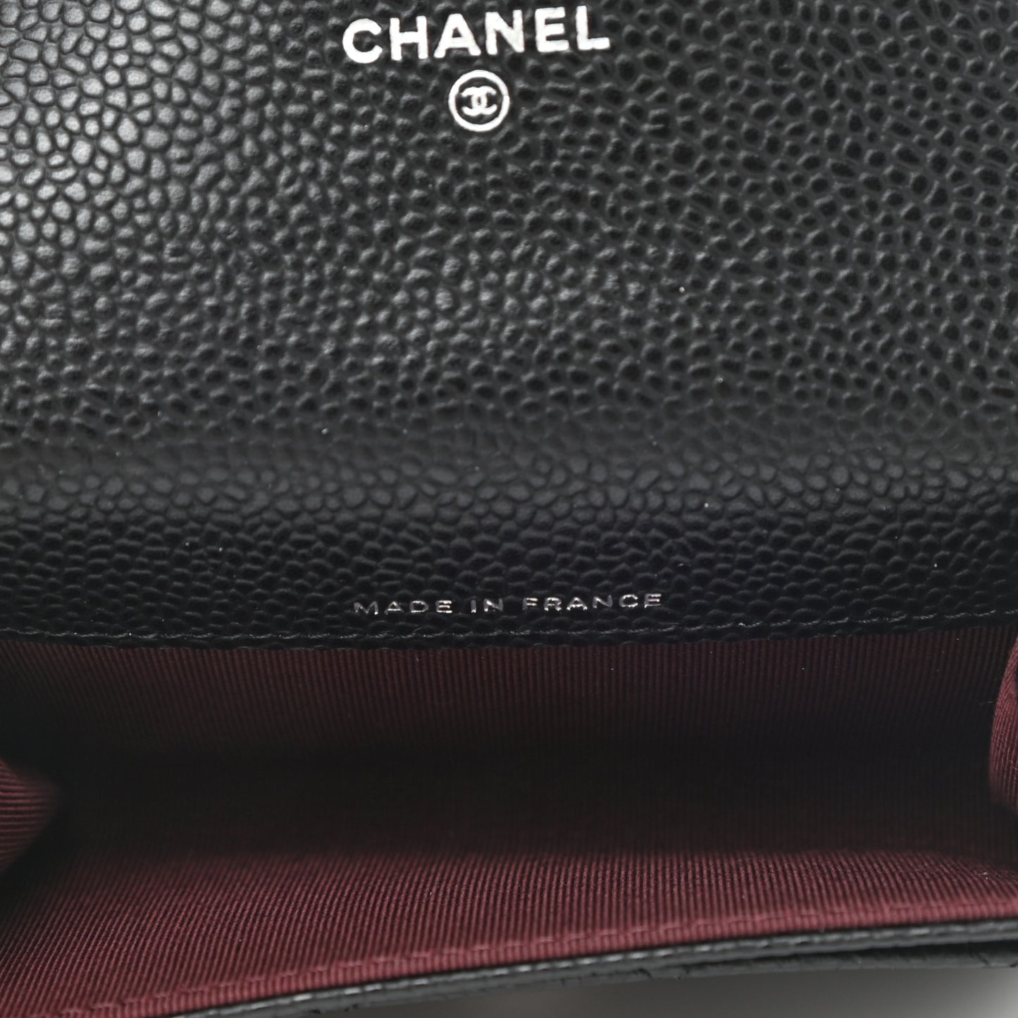 Caviar Quilted Flap Card Holder Wallet Black