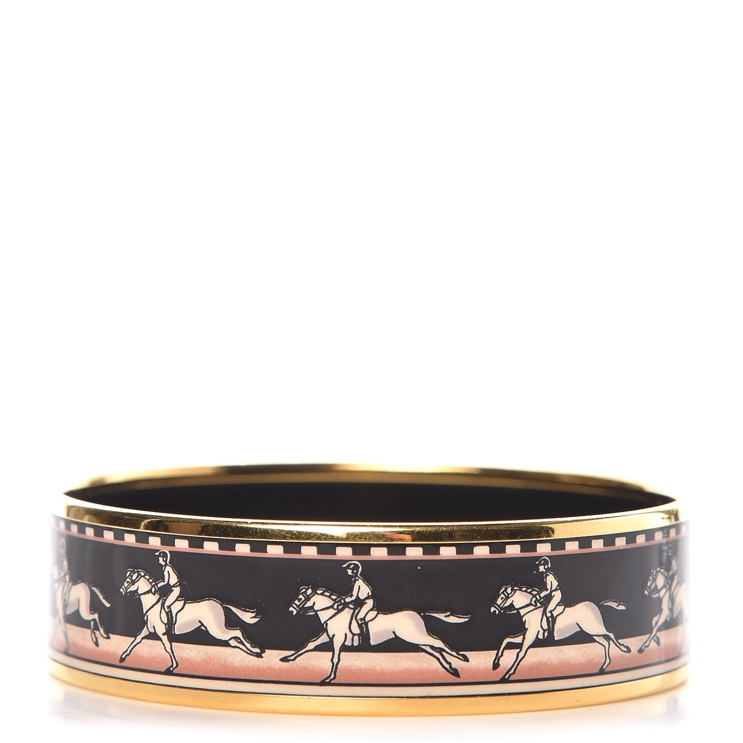 Enamel Printed Wide Bracelet Black 65