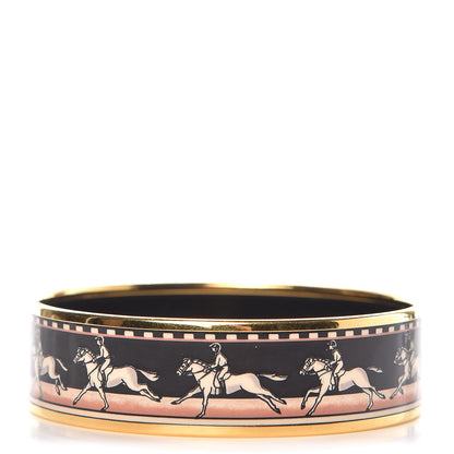Hermes Enamel Printed Wide Bracelet Black 65 1 of 5