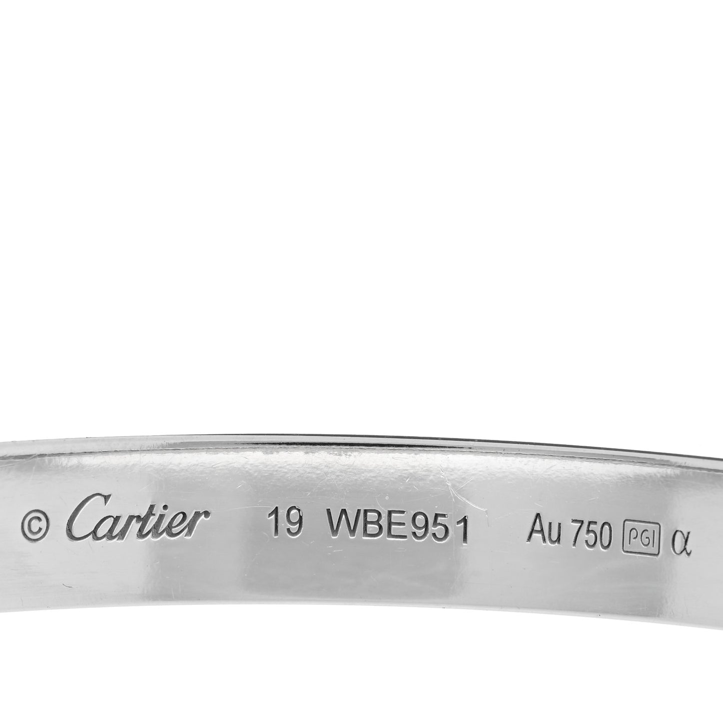 18K White Gold Diamond LOVE Paved Bracelet 19