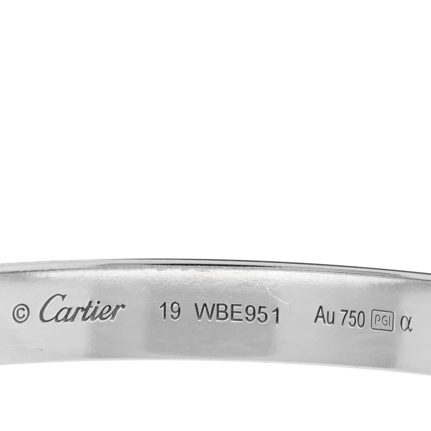 Cartier 18K White Gold Diamond LOVE Paved Bracelet 19 3 of 5