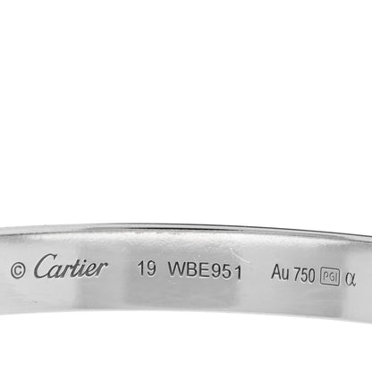 Cartier 18K White Gold Diamond LOVE Paved Bracelet 19 3 of 5