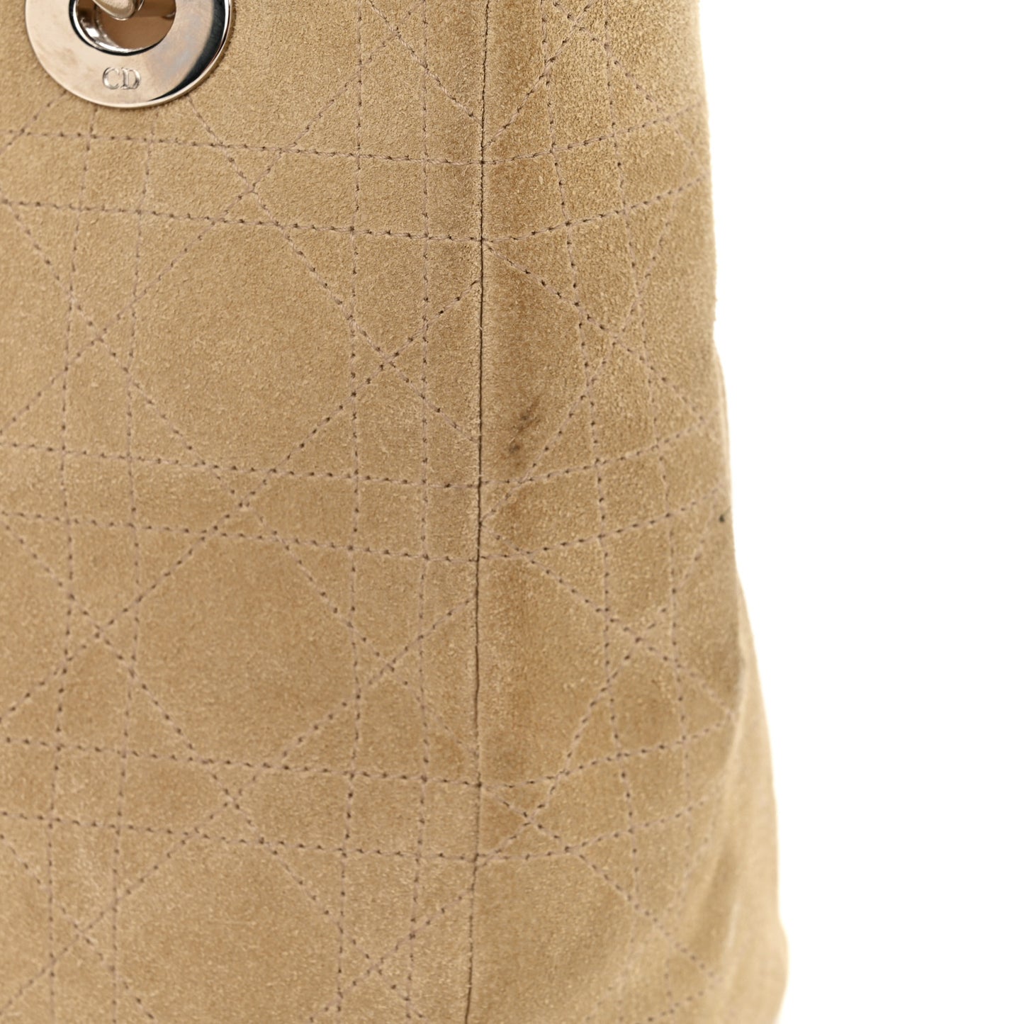 Suede Cannage Medium Lady Dior Beige