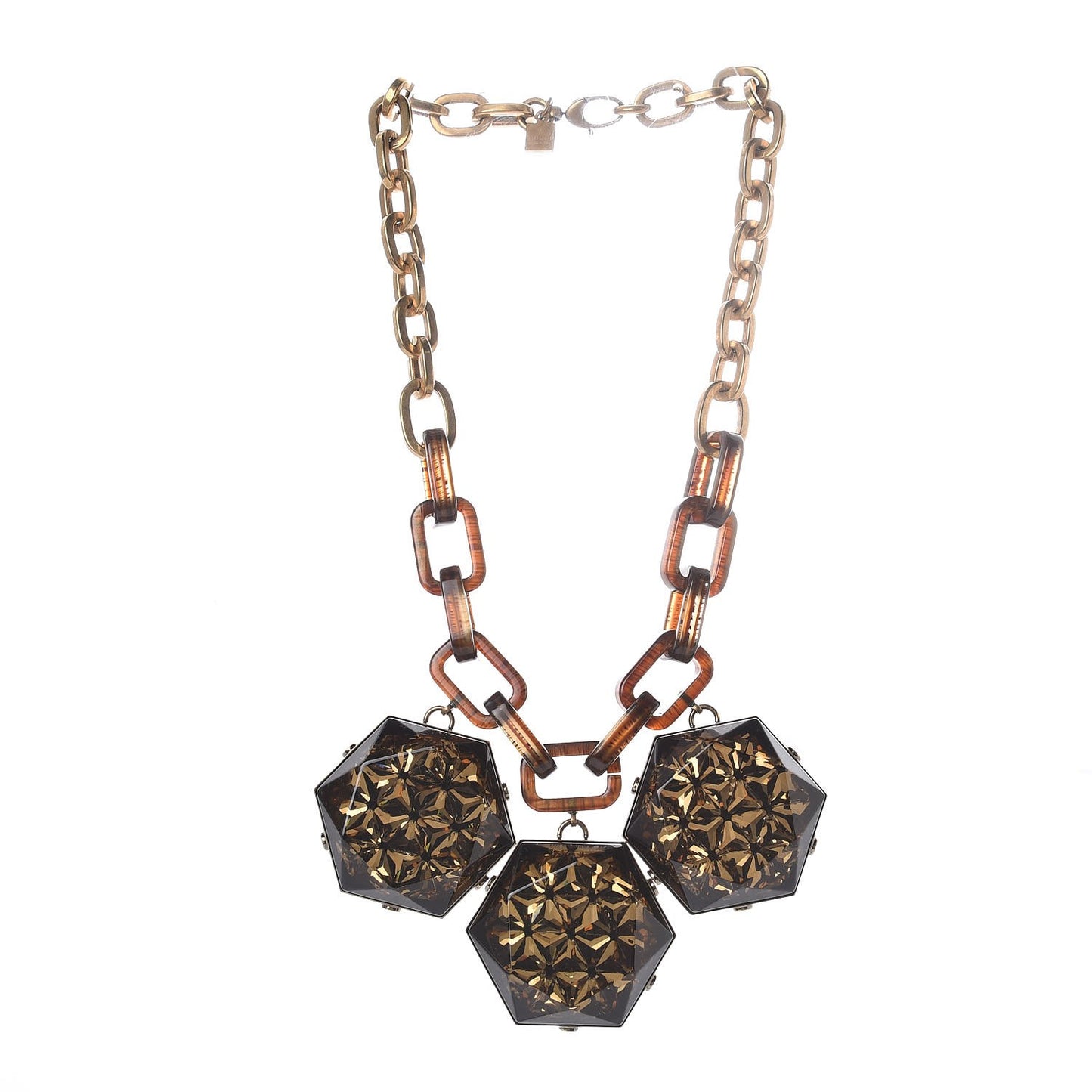 Crystal Chain Necklace Gold