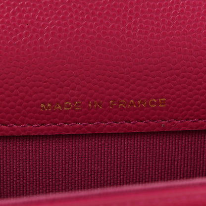 Chanel Caviar Quilted Flap Card Holder Wallet Dark Pink 7 of 11