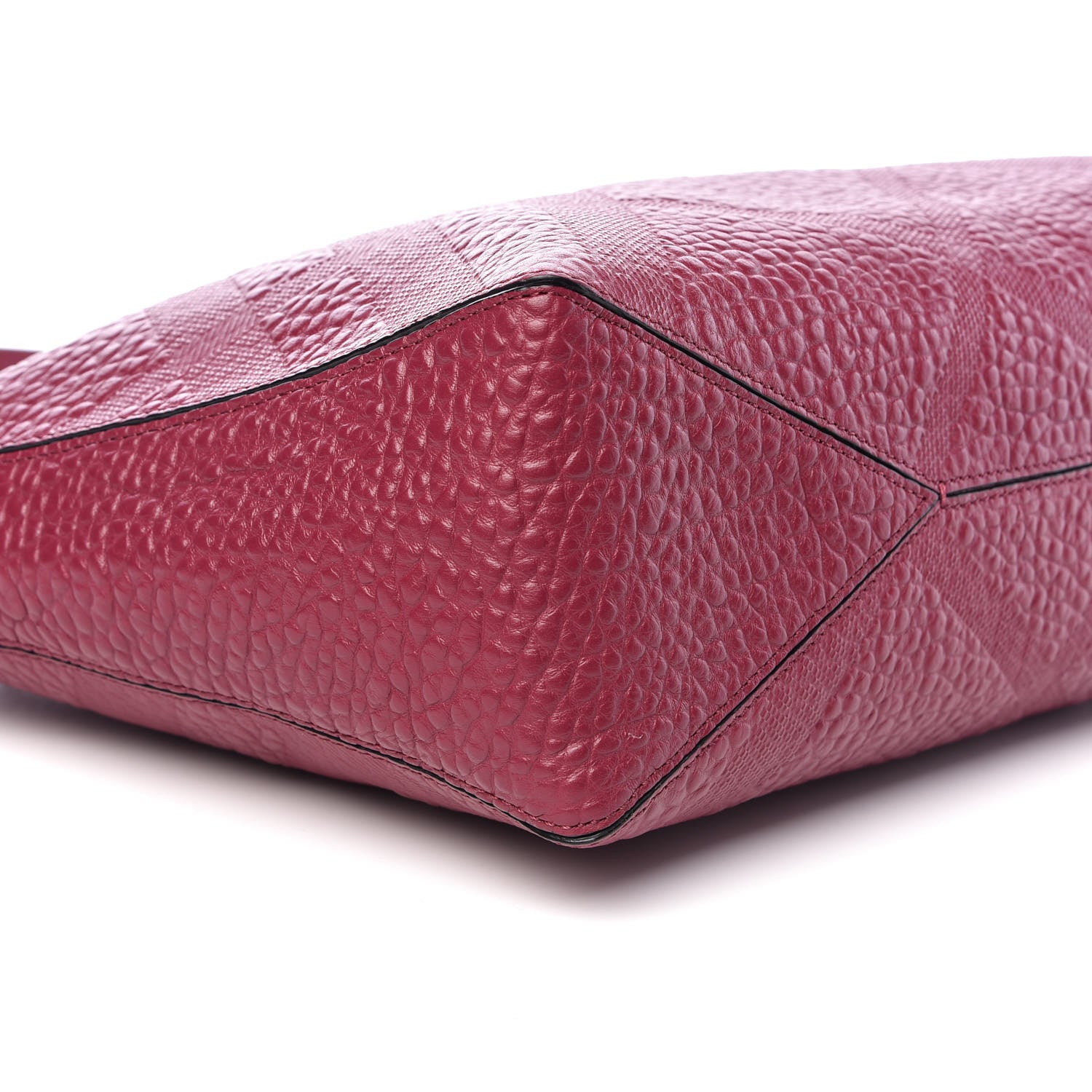 Burberry Heritage Grain Check Embossed Medium Dewsbury Tote Dark Plum 10 of 10