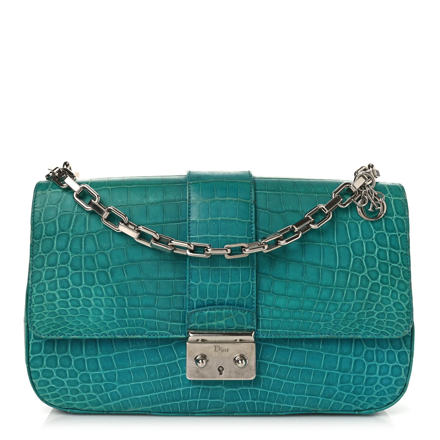 Crocodile Medium Miss Dior Flap Blue