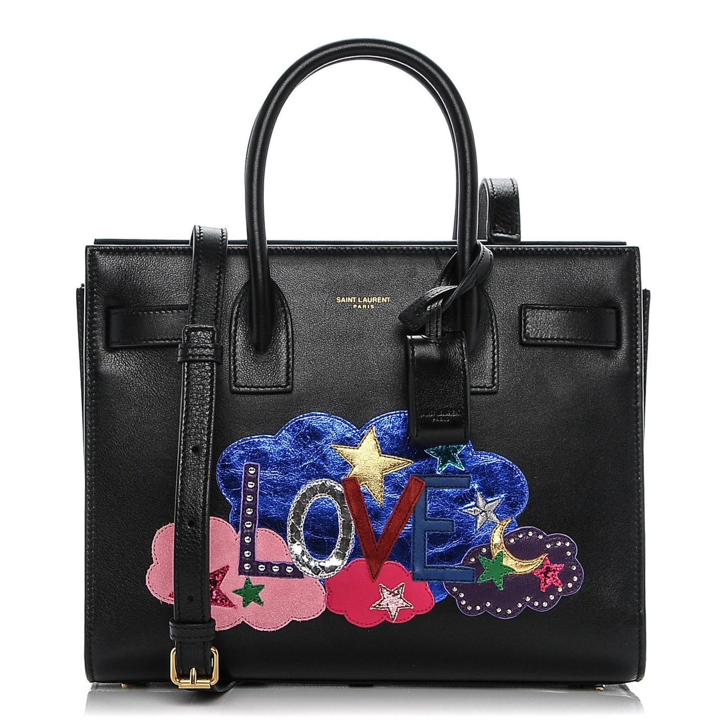 Calfskin Love Patchwork Baby Sac De Jour Black