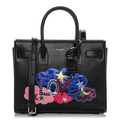 Saint Laurent Calfskin Love Patchwork Baby Sac De Jour Black 1 of 6