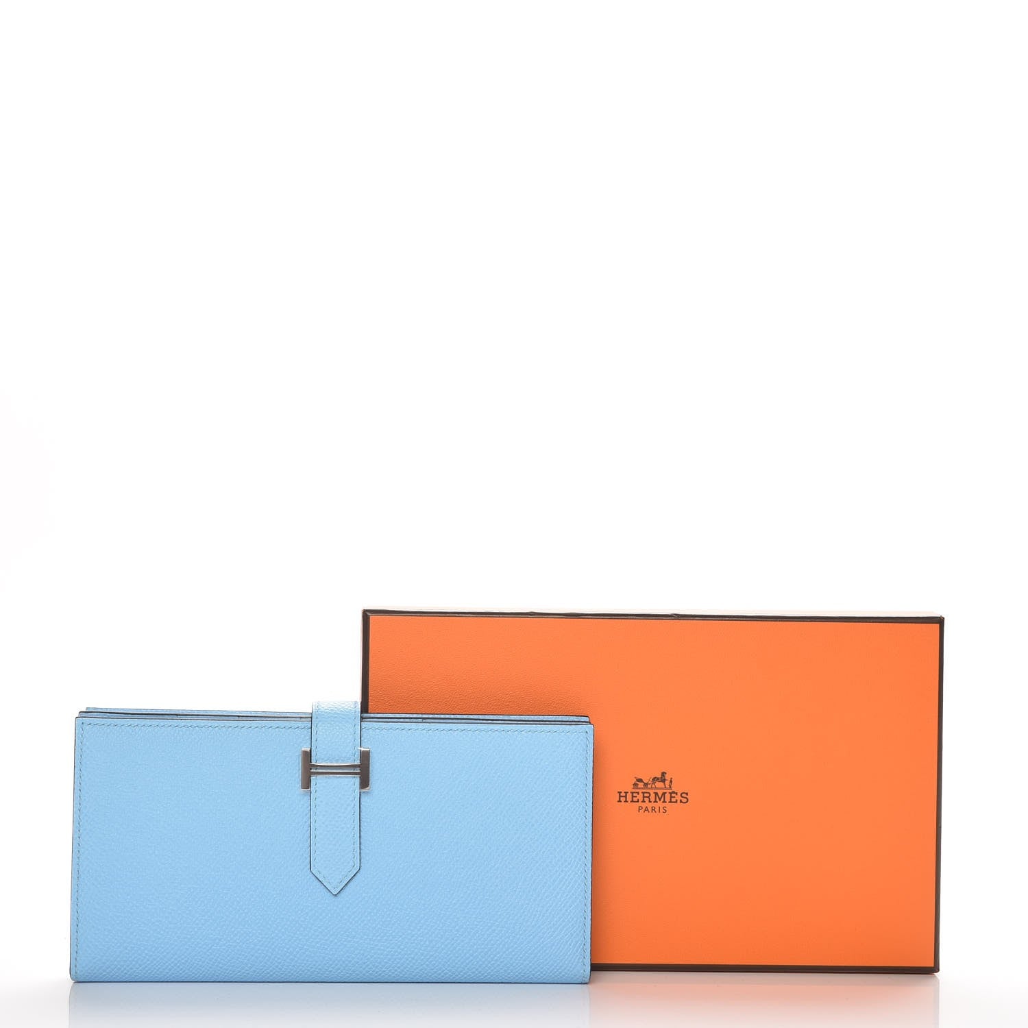 Hermes Epsom Bearn Gusset Wallet Bleu Zephyr 8 of 8