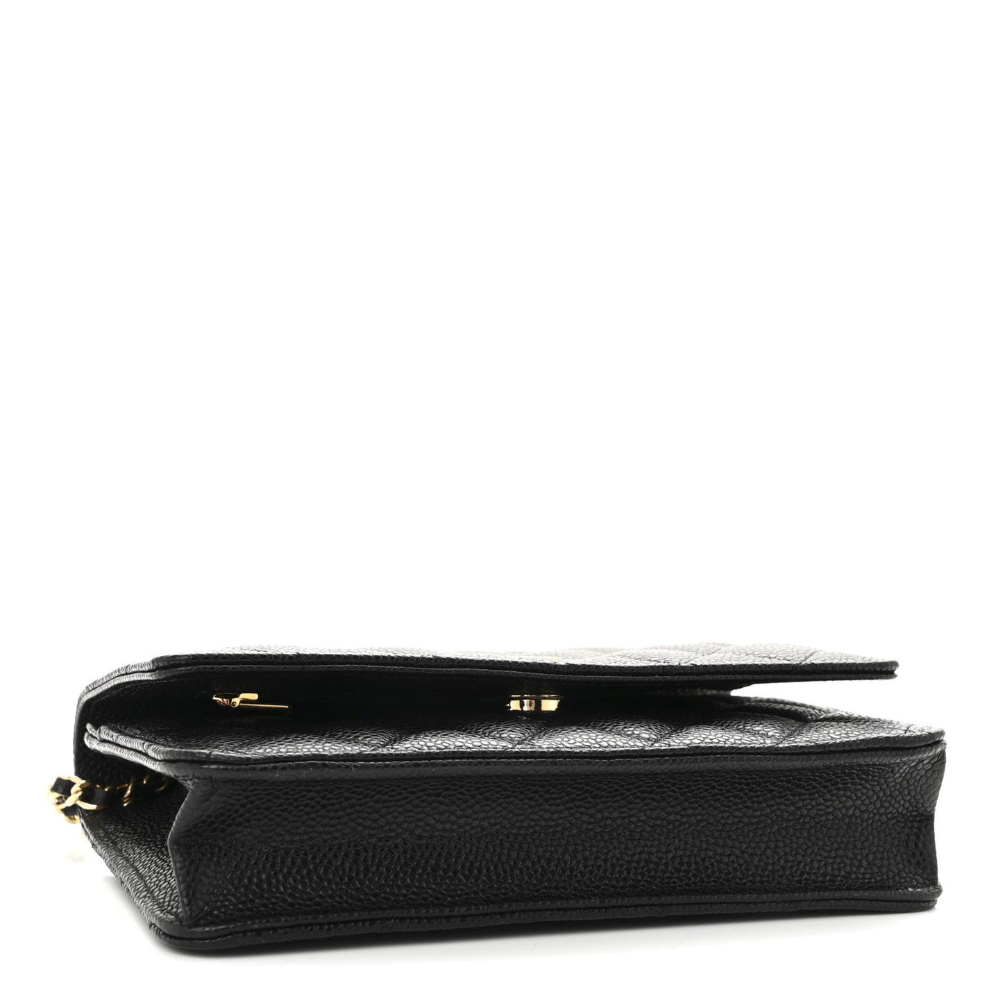Caviar Quilted Wallet on Chain WOC Black