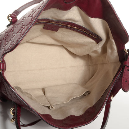 Gucci Guccissima Medium Bree Foldover Tote Classic Ruby 5 of 7