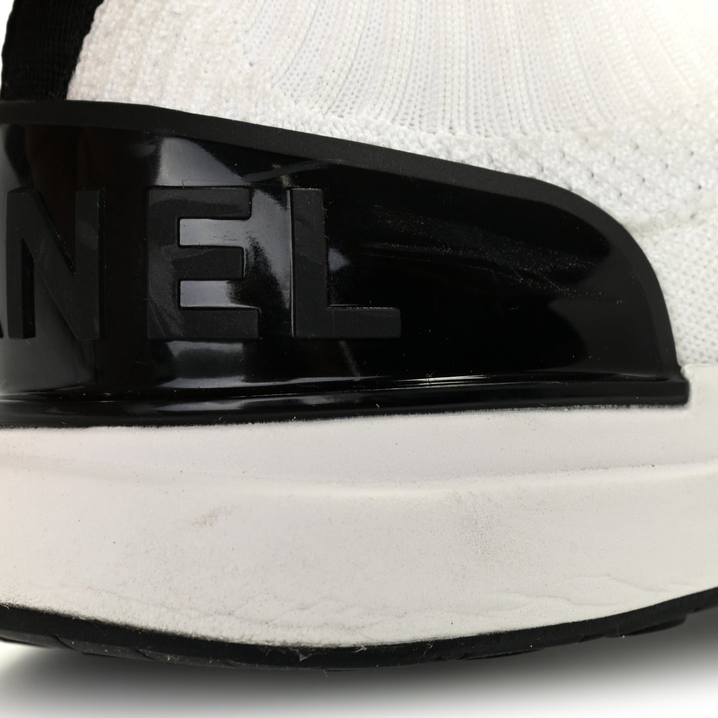 Fabric Suede Calfskin Stretch CC Sneakers 36 White Black