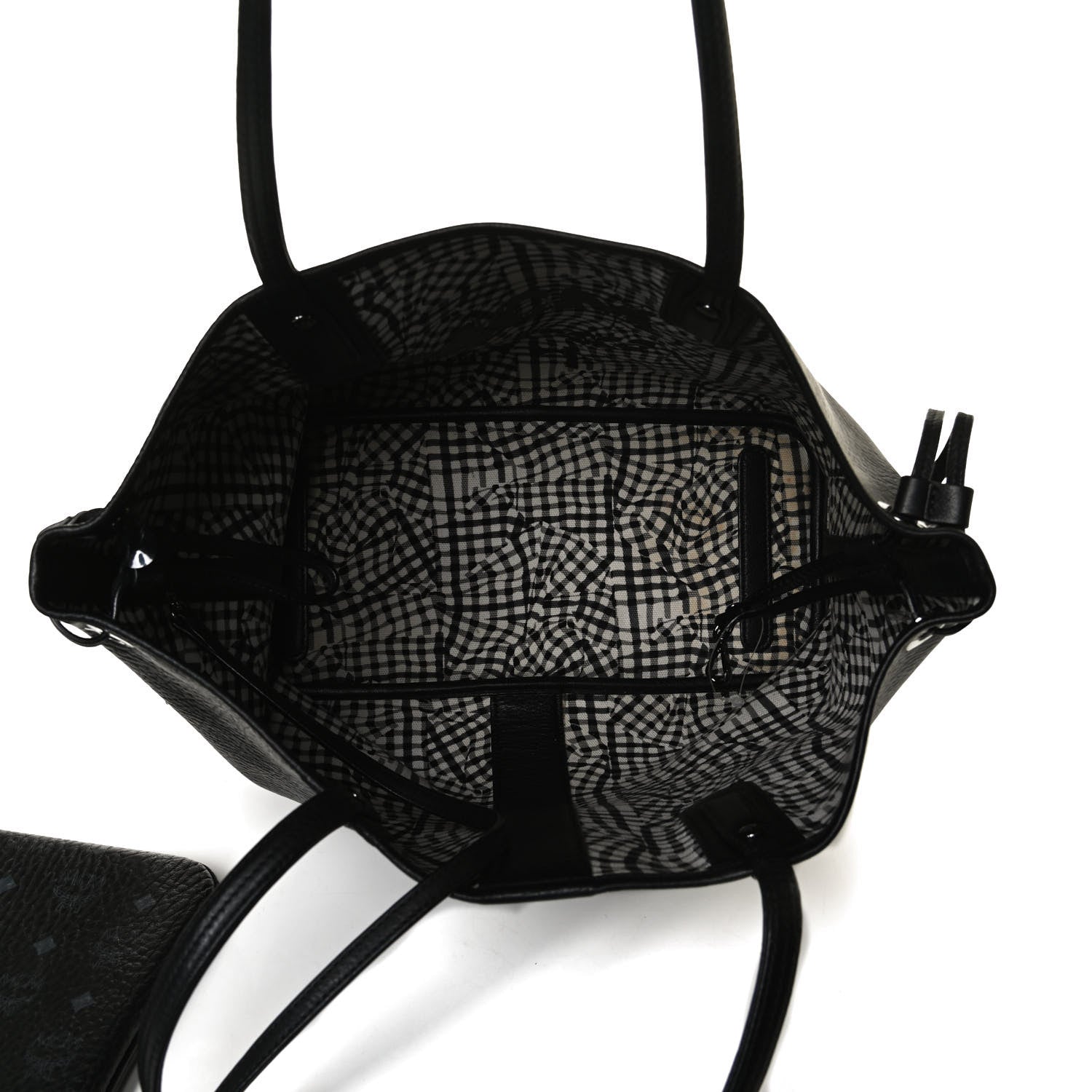 MCM Visetos Medium Liz Reversible Shopper Tote Black 9 of 20