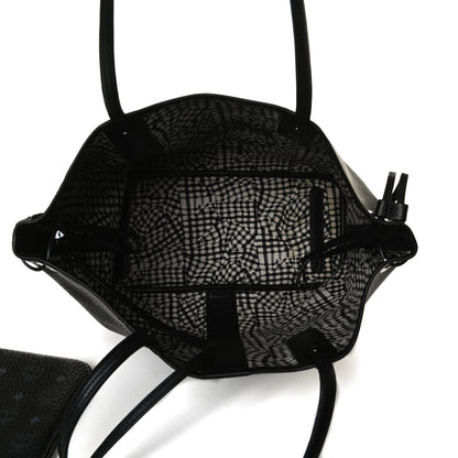 MCM Visetos Medium Liz Reversible Shopper Tote Black 9 of 20