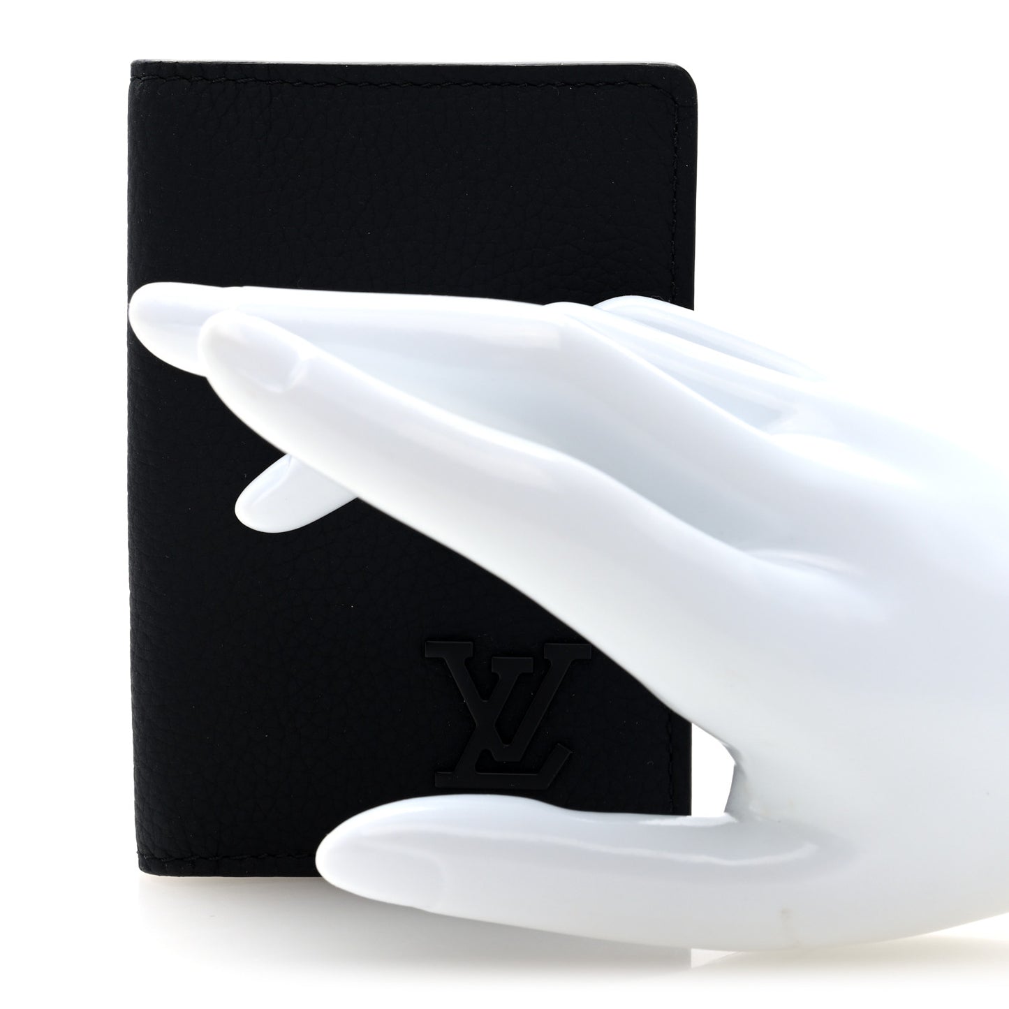 Grained Calfskin Aerogram Pocket Organizer Black