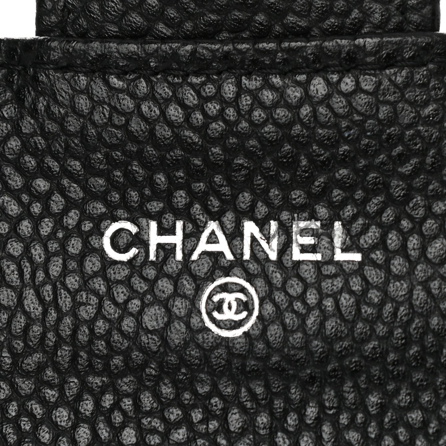 Caviar Quilted Flap Card Holder Wallet Black